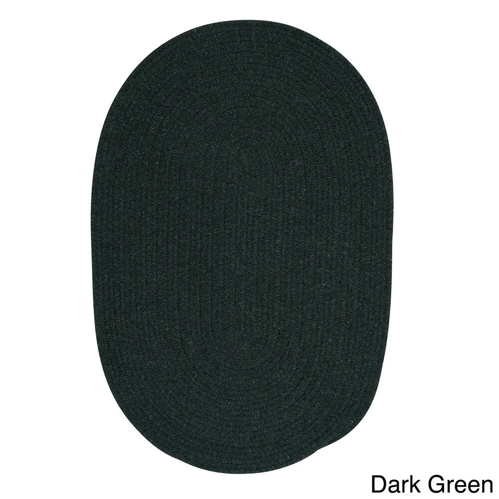 Charleston Wool-blend Textured Solid Reversible Braided Rug