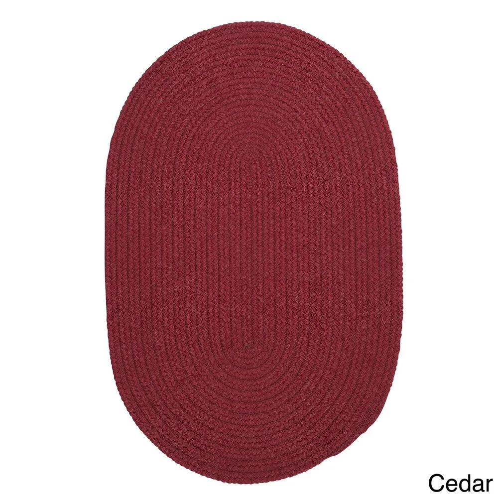 Charleston Wool-blend Textured Solid Reversible Braided Rug