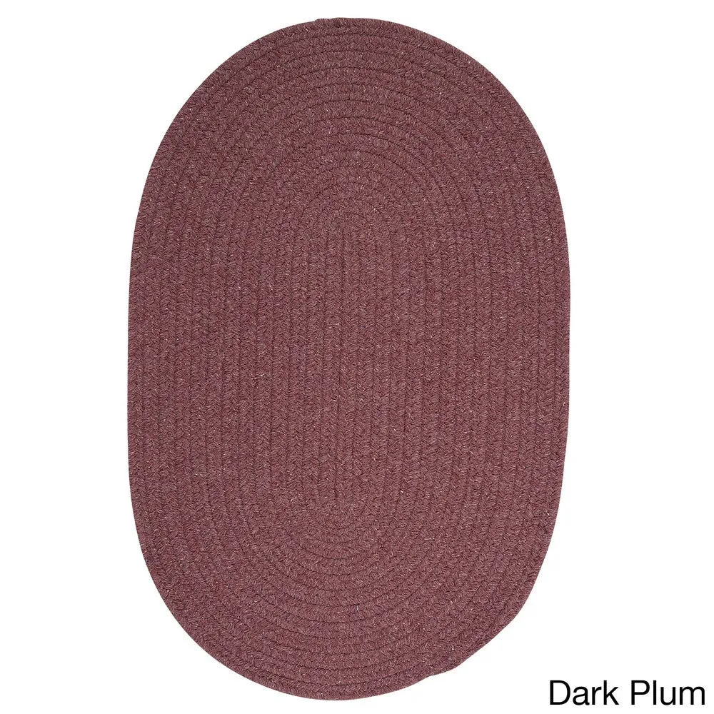 Charleston Wool-blend Textured Solid Reversible Braided Rug