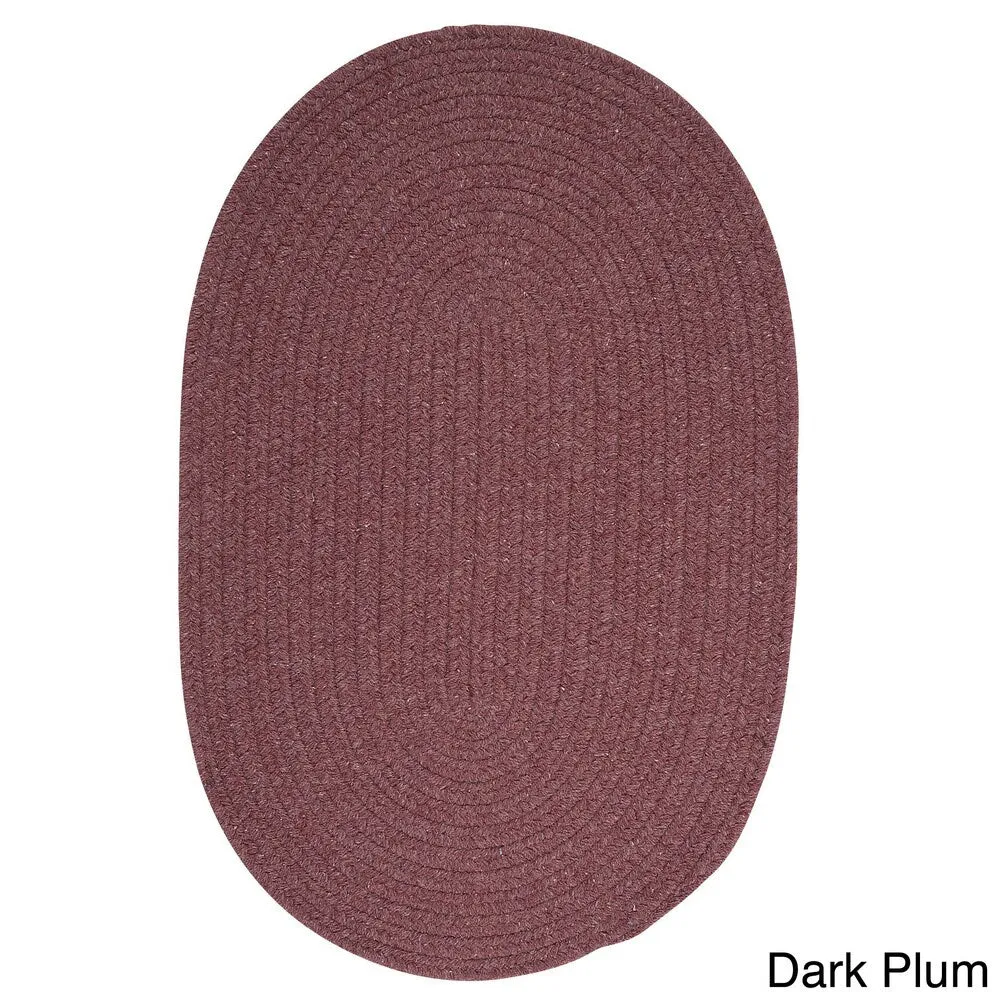 Charleston Wool-blend Textured Solid Reversible Braided Rug