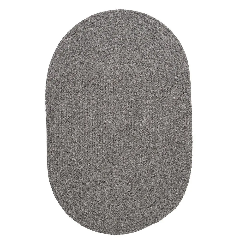 Charleston Wool-blend Textured Solid Reversible Braided Rug