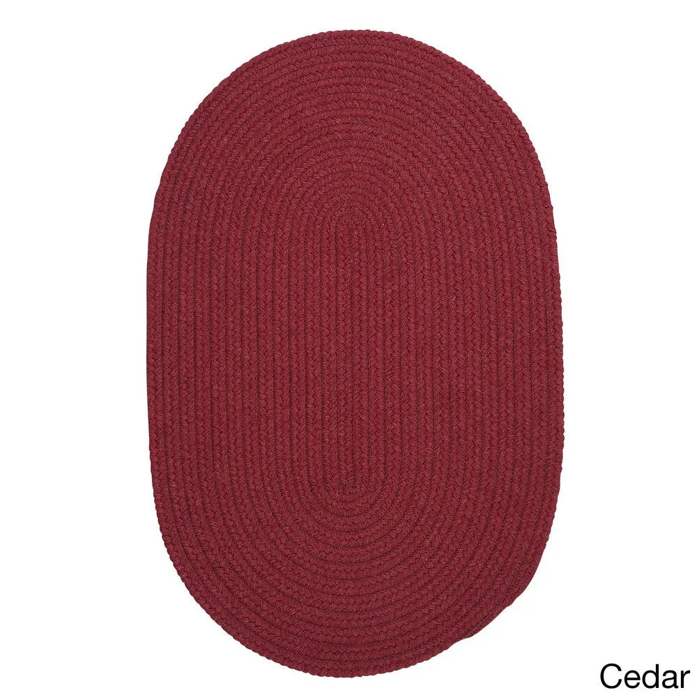 Charleston Wool-blend Textured Solid Reversible Braided Rug