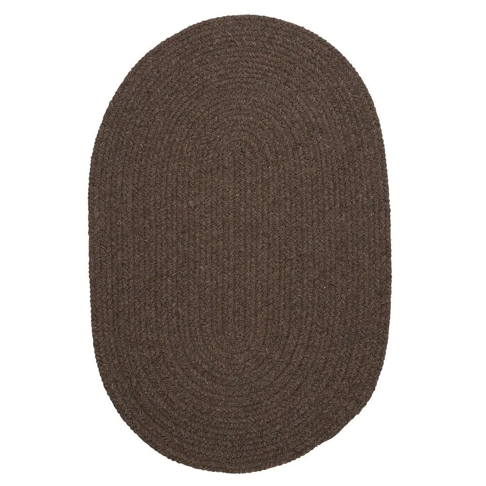 Charleston Wool-blend Textured Solid Reversible Braided Rug