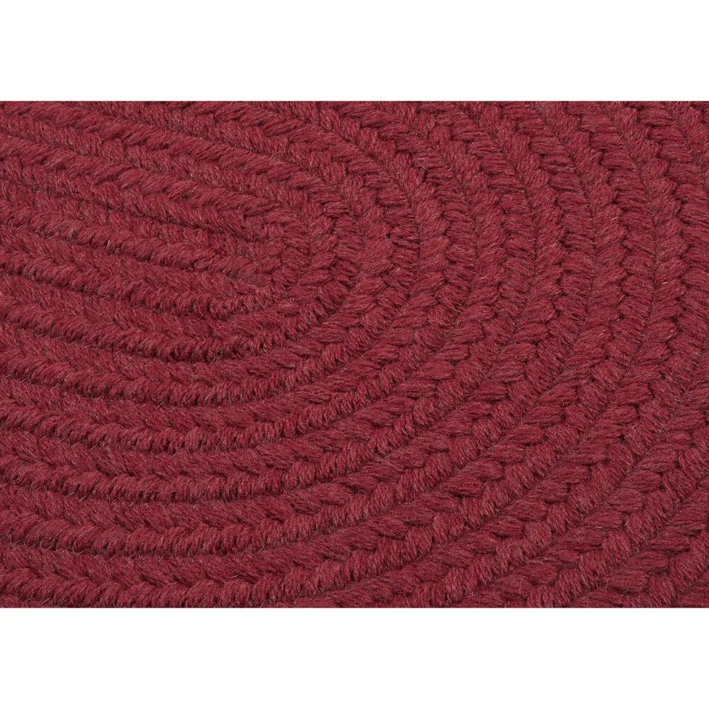 Charleston Wool-blend Textured Solid Reversible Braided Rug