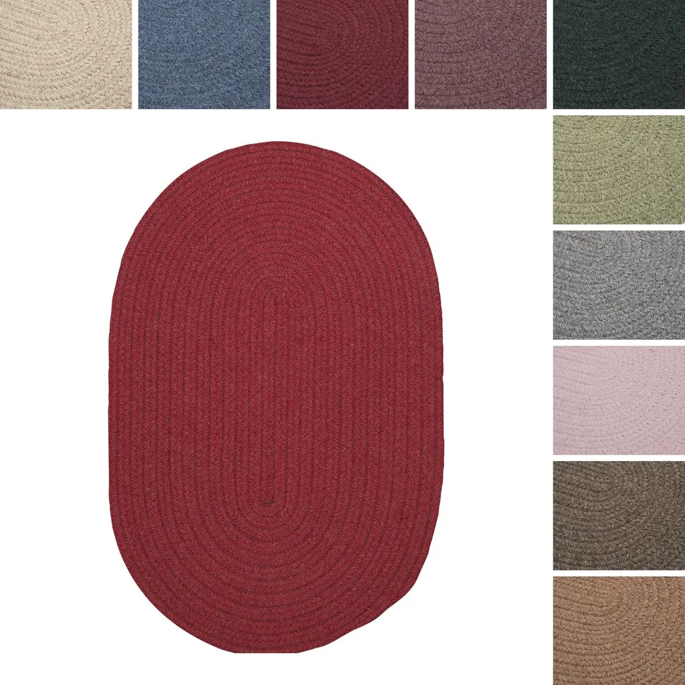 Charleston Wool-blend Textured Solid Reversible Braided Rug