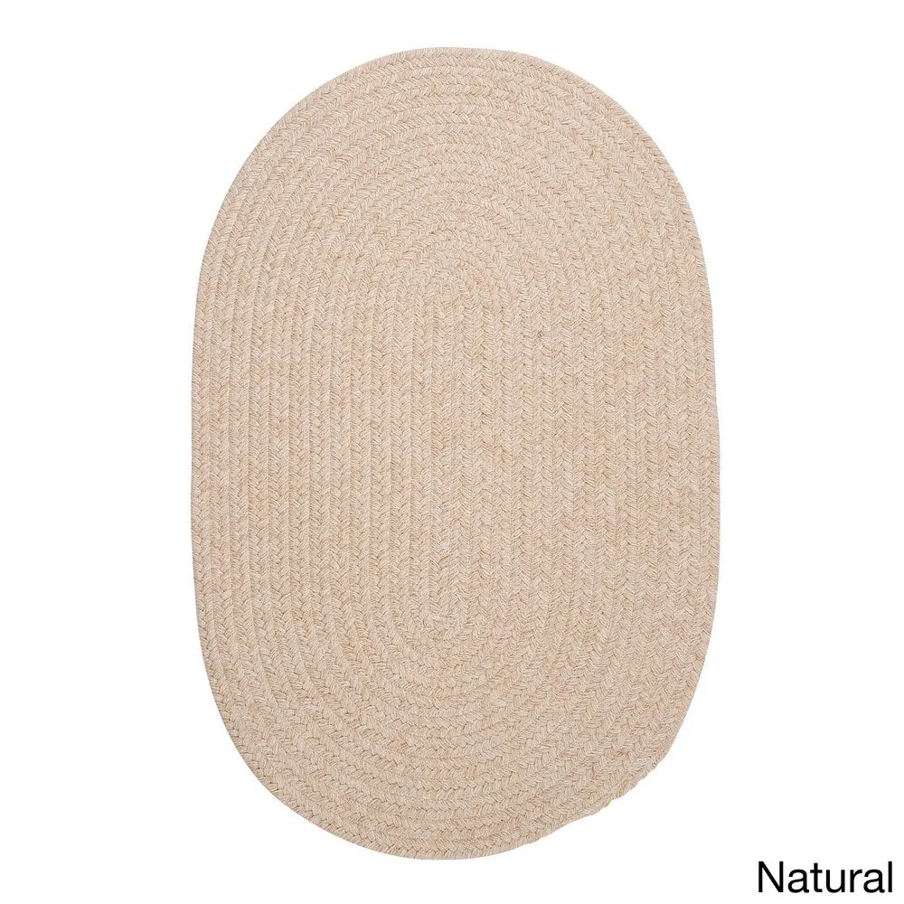 Charleston Wool-blend Textured Solid Reversible Braided Rug
