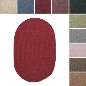 Charleston Wool-blend Textured Solid Reversible Braided Rug