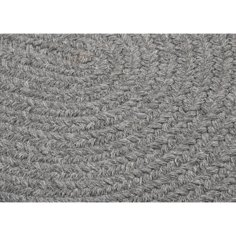 Charleston Wool-blend Textured Solid Reversible Braided Rug