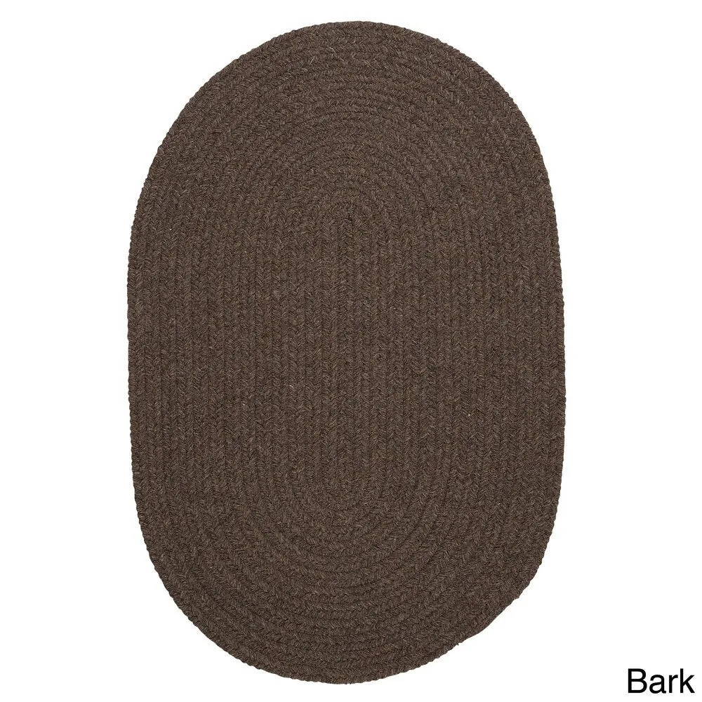 Charleston Wool-blend Textured Solid Reversible Braided Rug