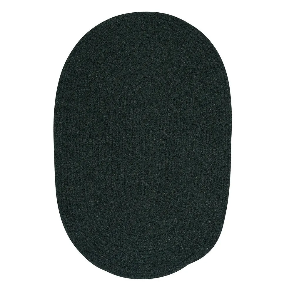 Charleston Wool-blend Textured Solid Reversible Braided Rug