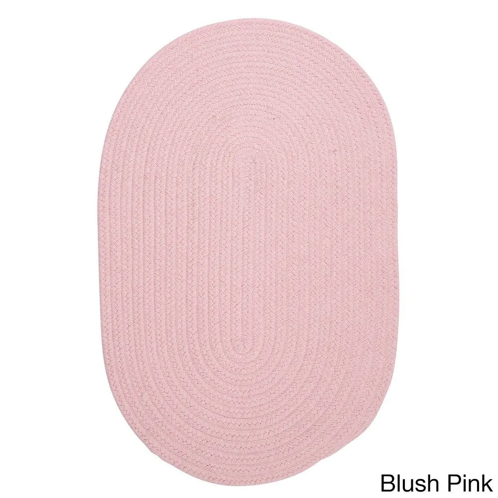Charleston Wool-blend Textured Solid Reversible Braided Rug