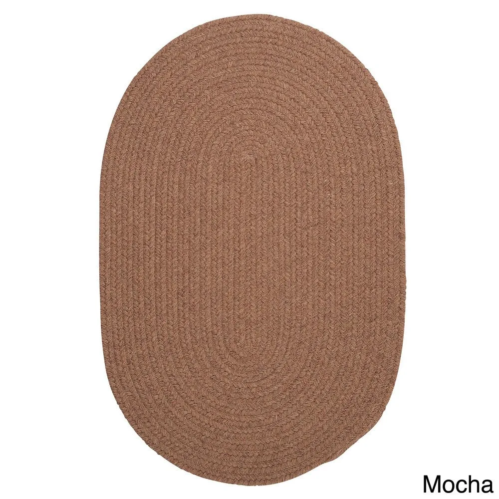 Charleston Wool-blend Textured Solid Reversible Braided Rug