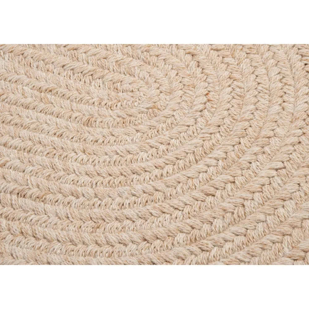 Charleston Wool-blend Textured Solid Reversible Braided Rug