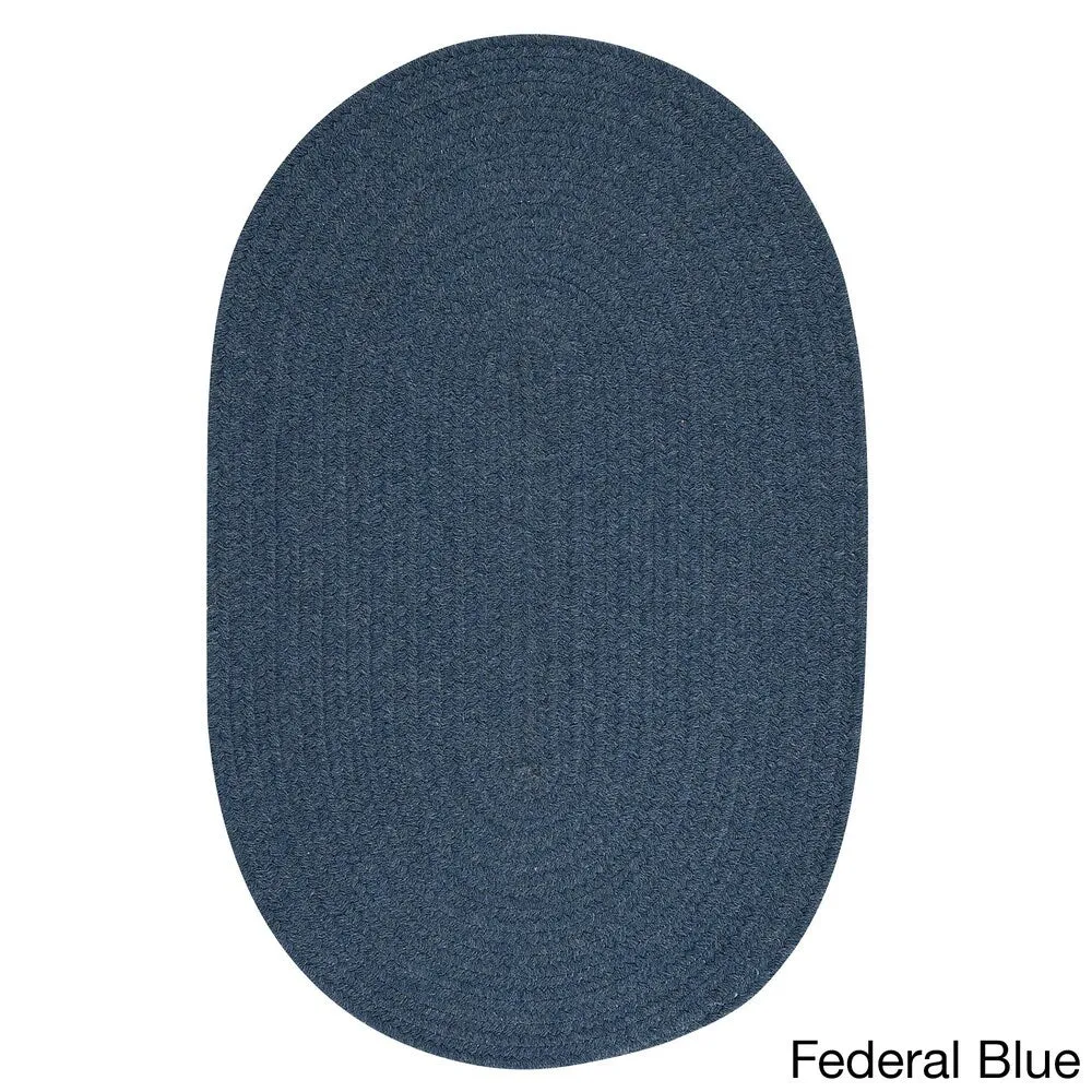 Charleston Wool-blend Textured Solid Reversible Braided Rug