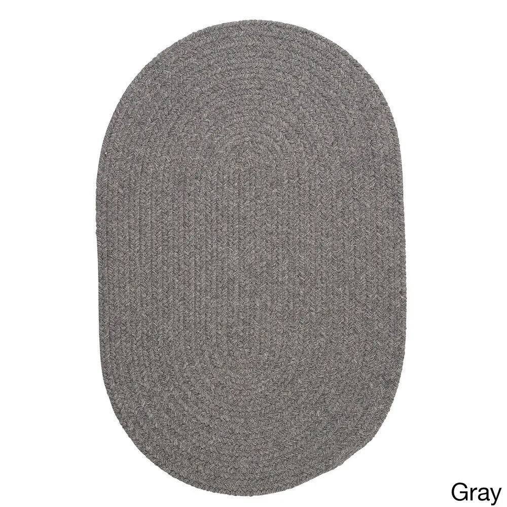 Charleston Wool-blend Textured Solid Reversible Braided Rug