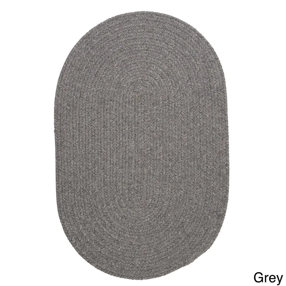 Charleston Wool-blend Textured Solid Reversible Braided Rug