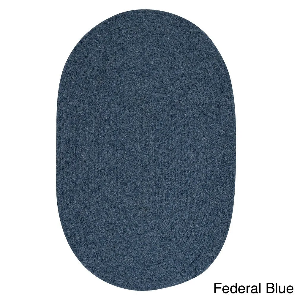 Charleston Wool-blend Textured Solid Reversible Braided Rug