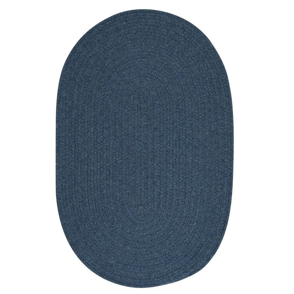 Charleston Wool-blend Textured Solid Reversible Braided Rug