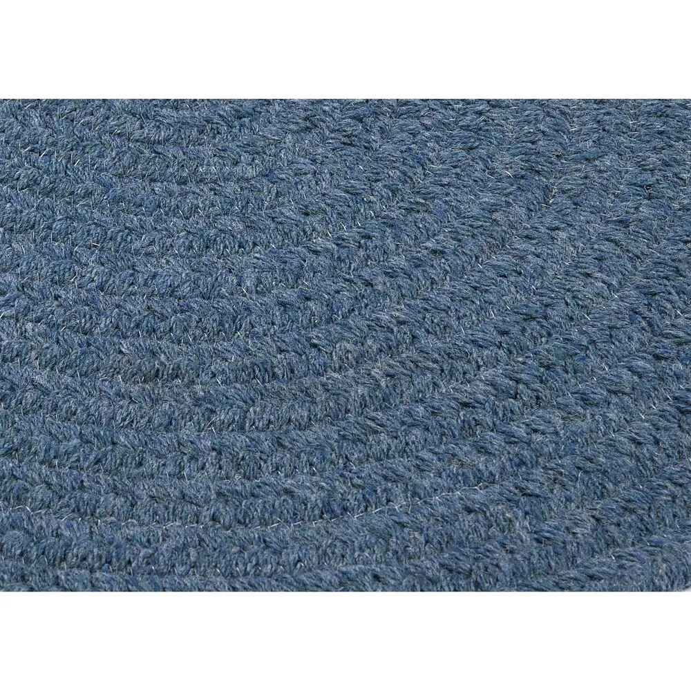 Charleston Wool-blend Textured Solid Reversible Braided Rug