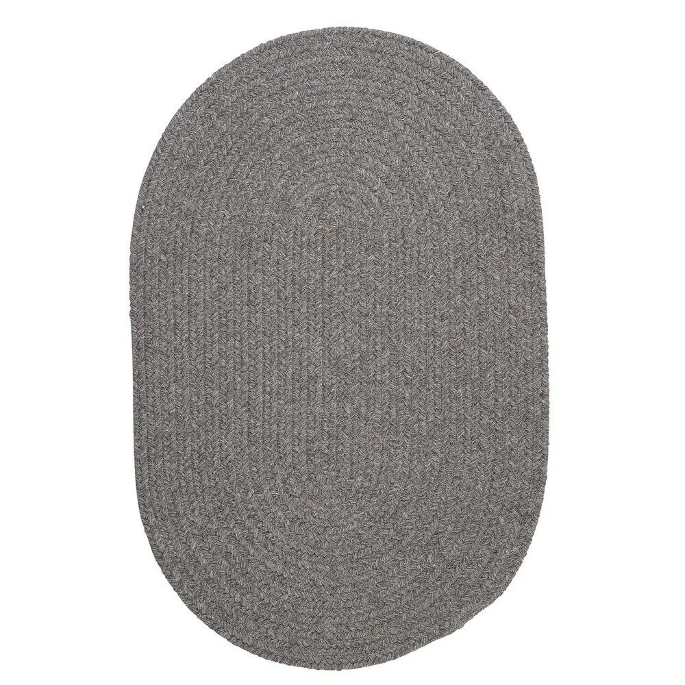 Charleston Wool-blend Textured Solid Reversible Braided Rug