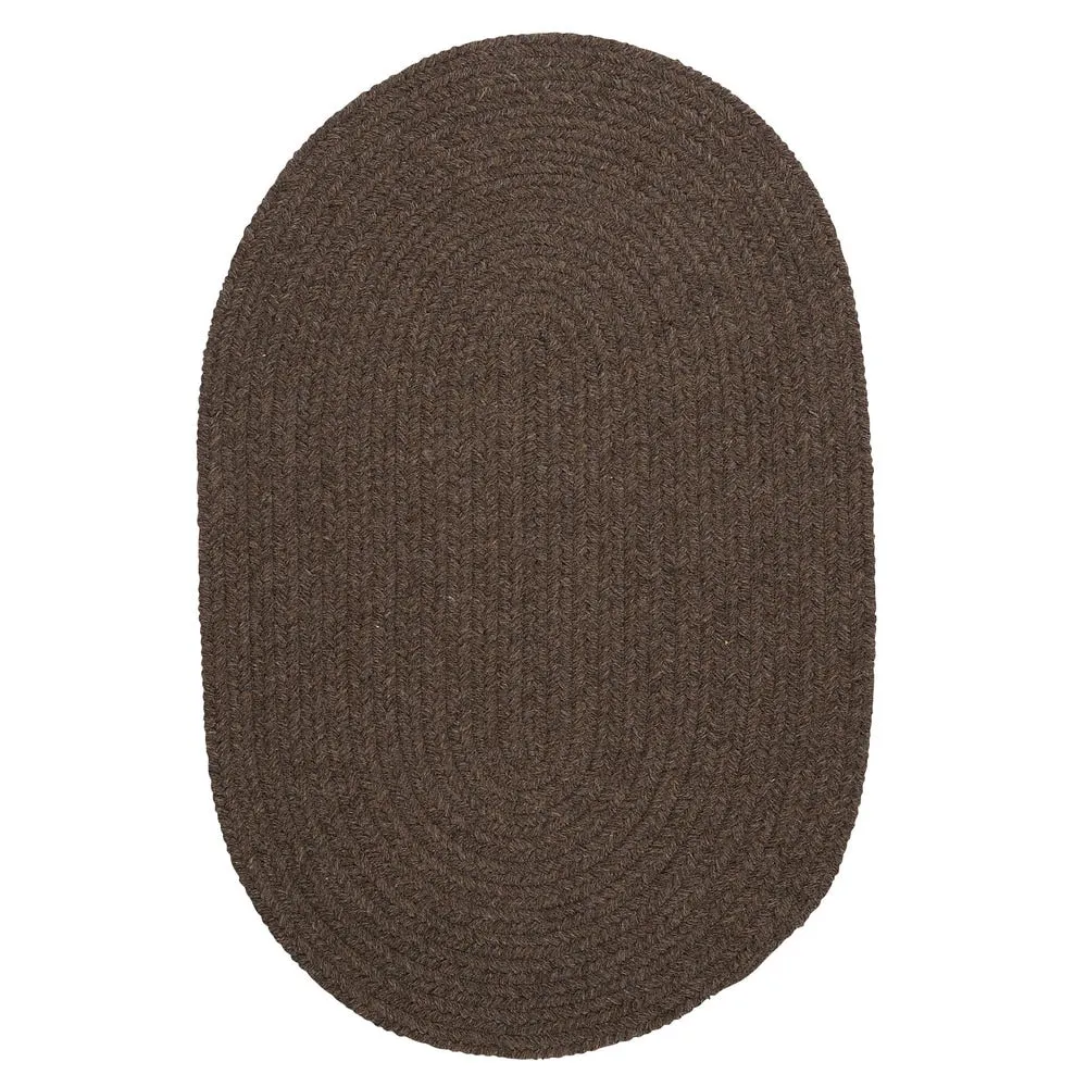 Charleston Wool-blend Textured Solid Reversible Braided Rug