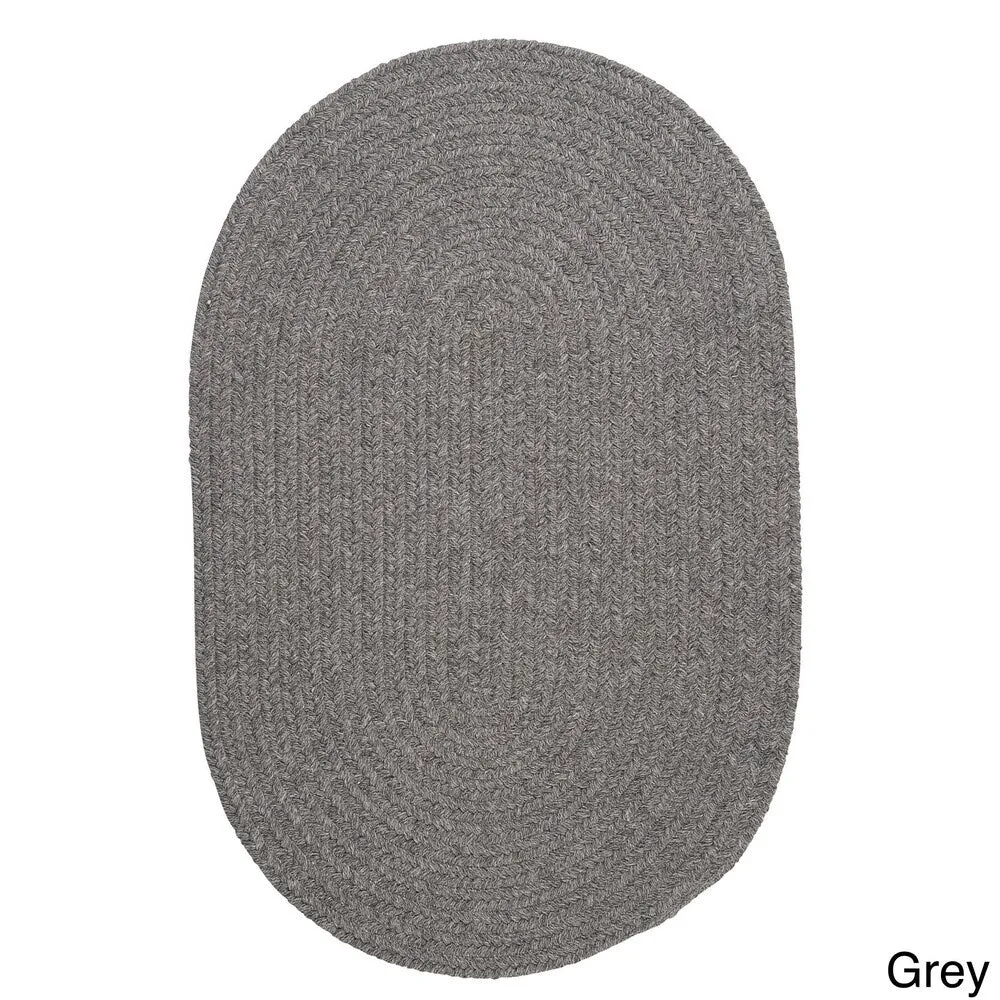 Charleston Wool-blend Textured Solid Reversible Braided Rug