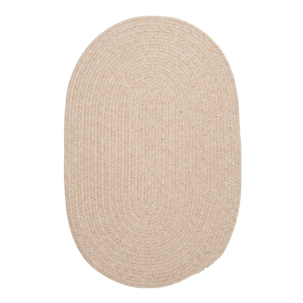 Charleston Wool-blend Textured Solid Reversible Braided Rug