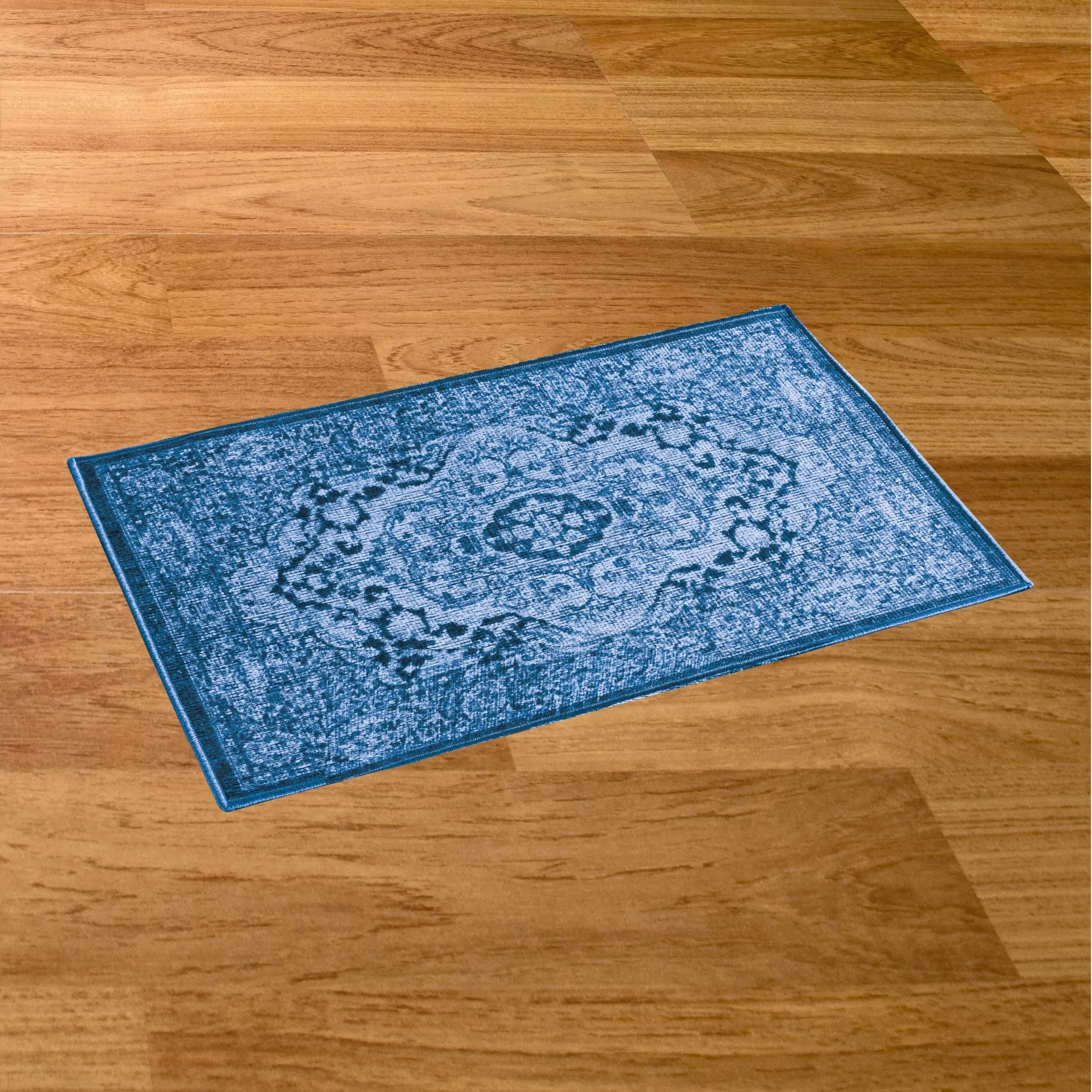 Classic Medallion Design Skid-Resistant Accent Rug