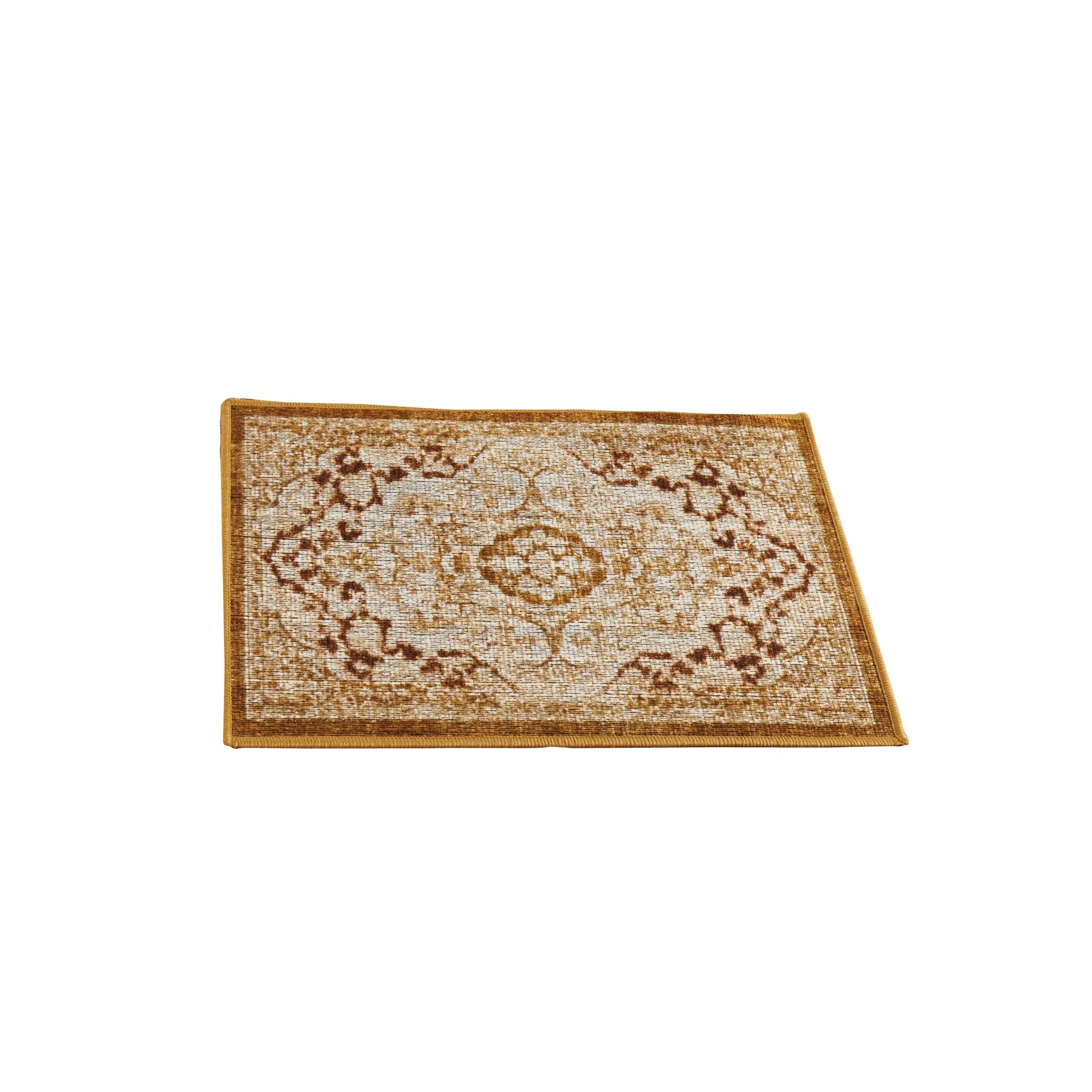 Classic Medallion Design Skid-Resistant Accent Rug