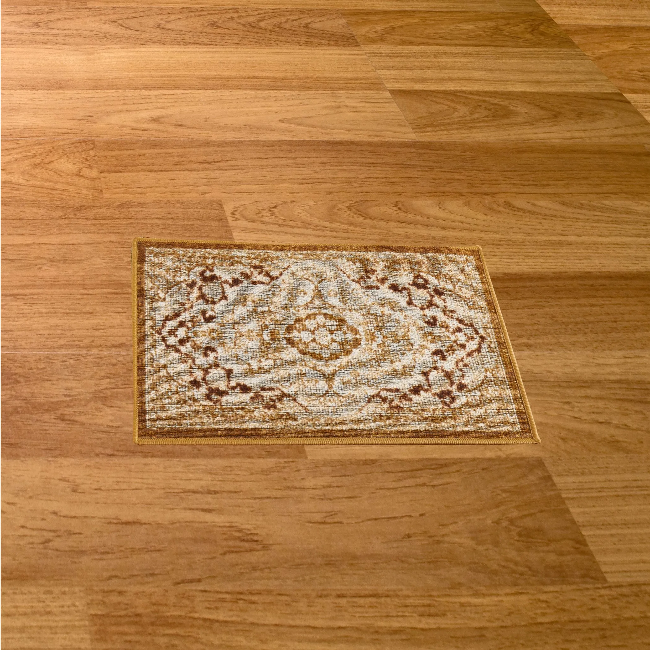 Classic Medallion Design Skid-Resistant Accent Rug
