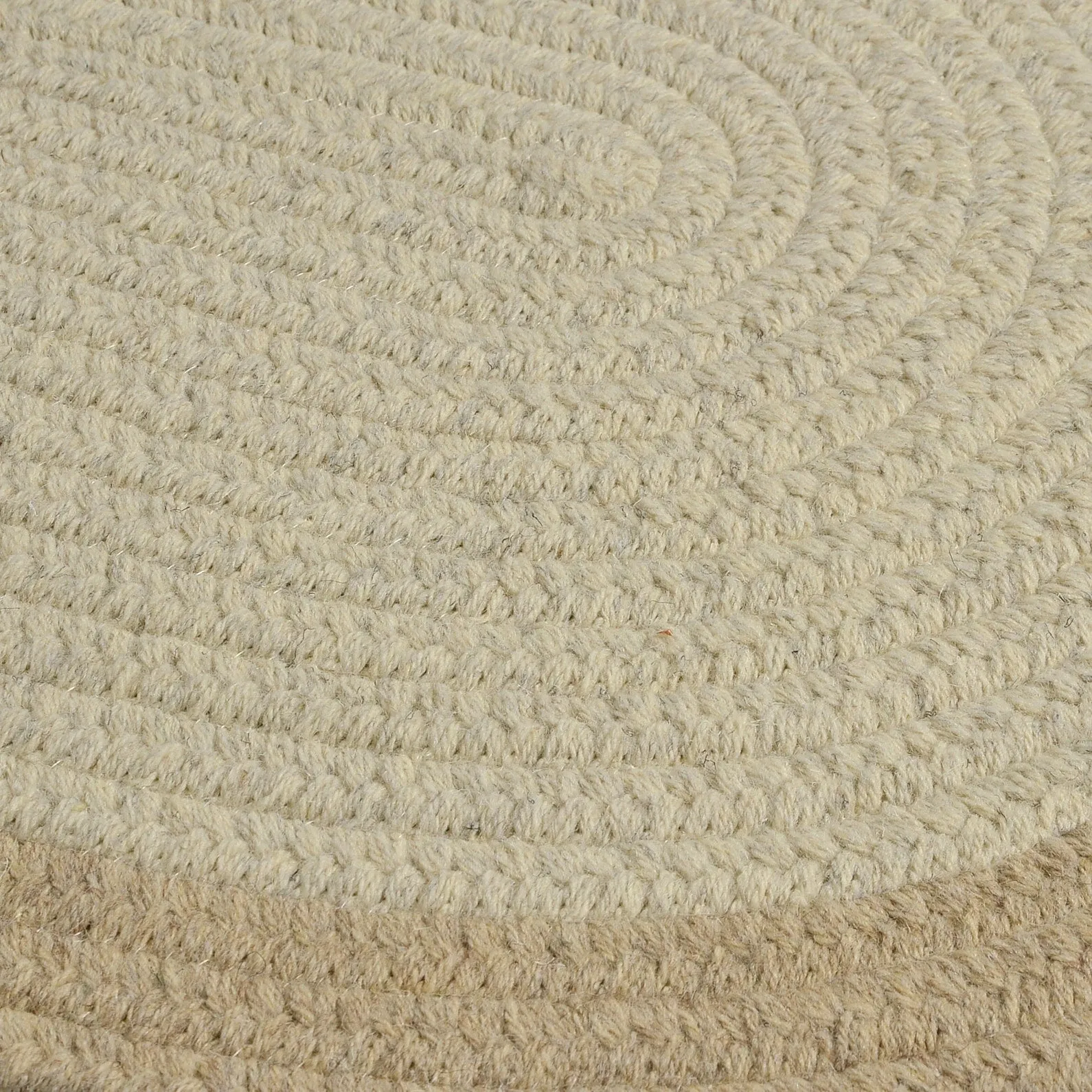 Classic Natural Border Braided Reversible 100% Wool Rug