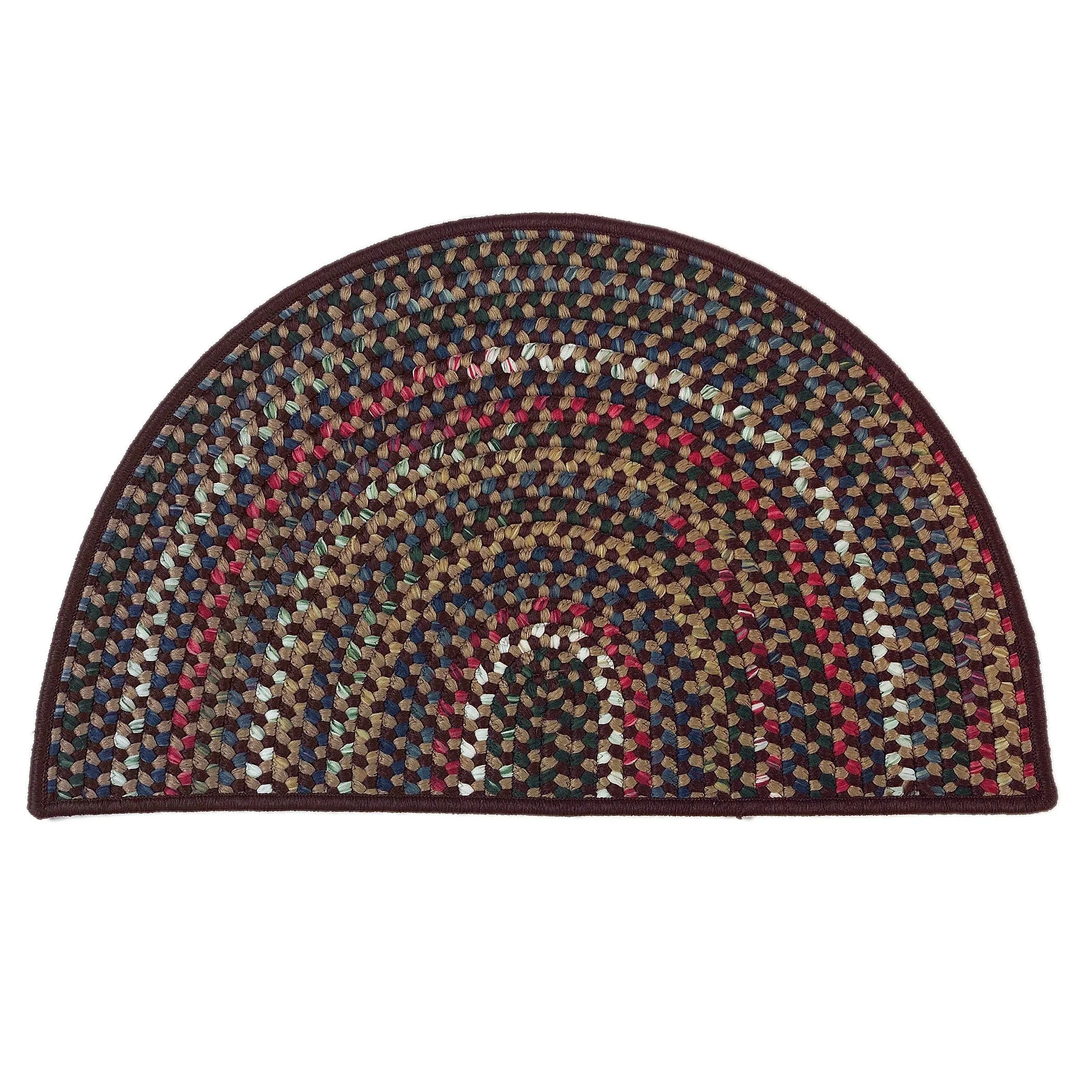 Colonial Mills Wayland Rustic Farmhouse Braided Multicolor Slice Hearth Rug