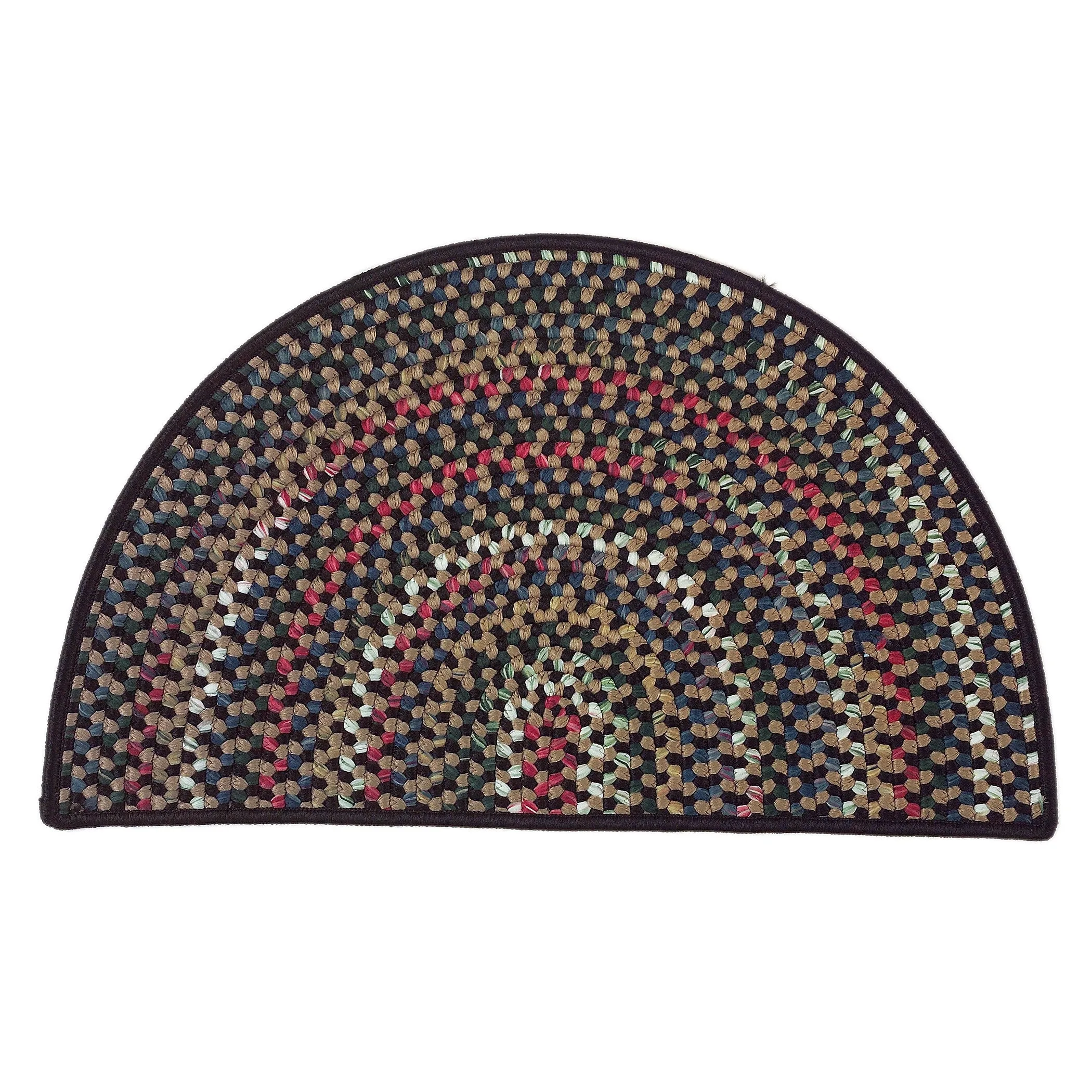 Colonial Mills Wayland Rustic Farmhouse Braided Multicolor Slice Hearth Rug
