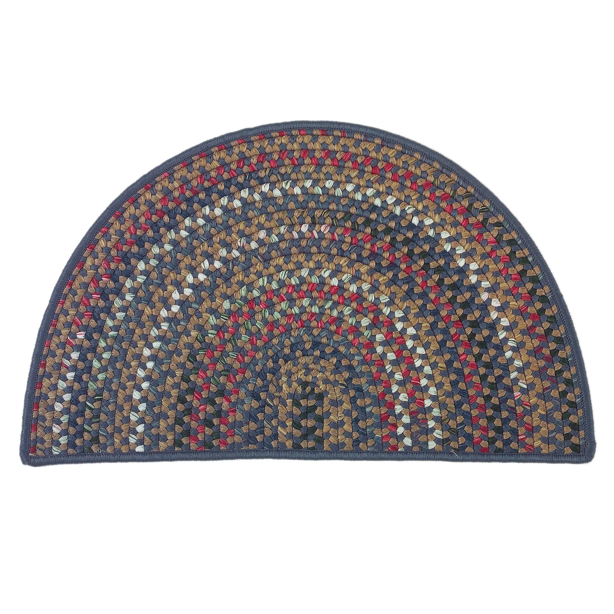 Colonial Mills Wayland Rustic Farmhouse Braided Multicolor Slice Hearth Rug