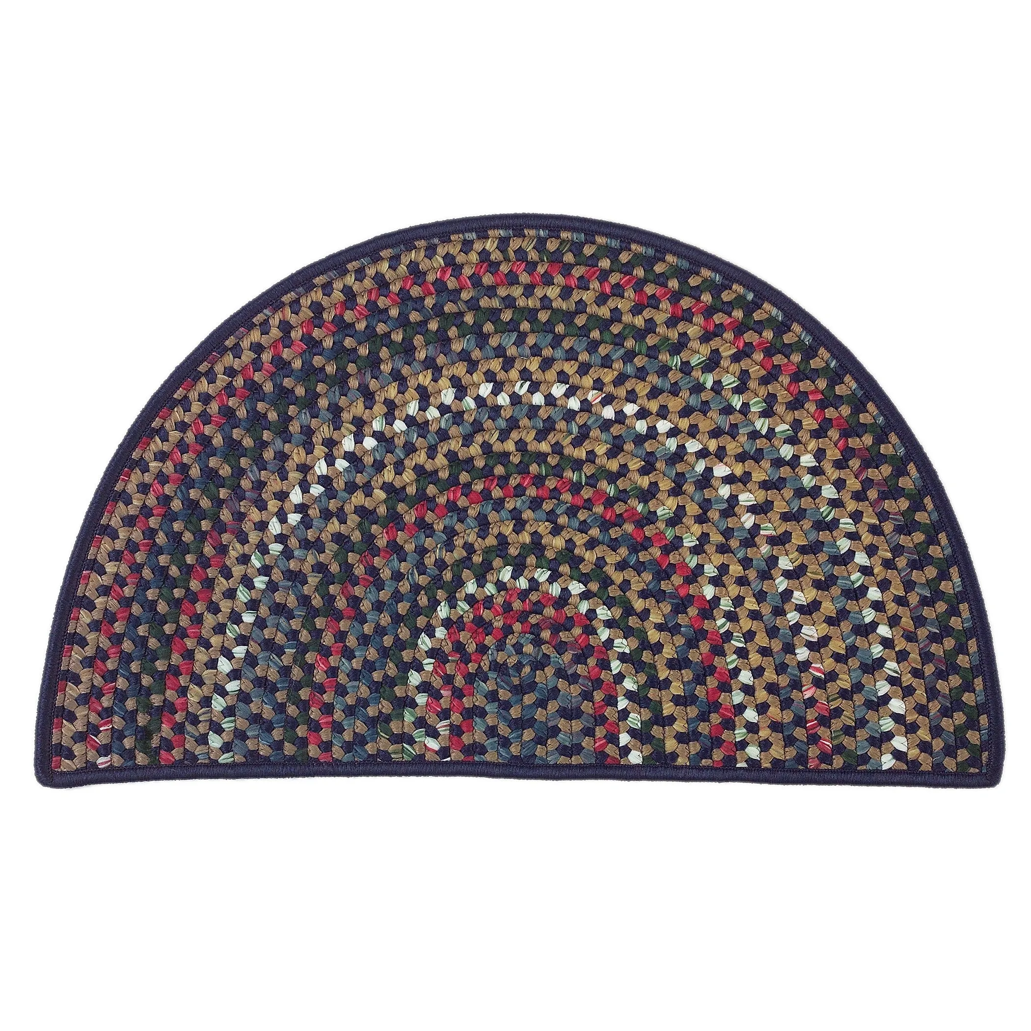 Colonial Mills Wayland Rustic Farmhouse Braided Multicolor Slice Hearth Rug