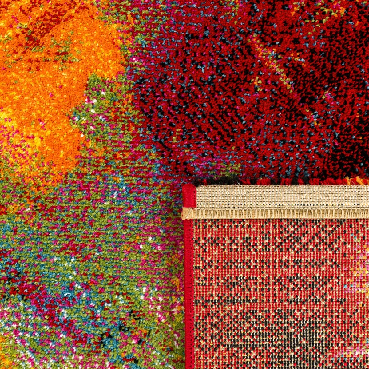 Colorful Area Rug with Artful Design Multicolor Pattern