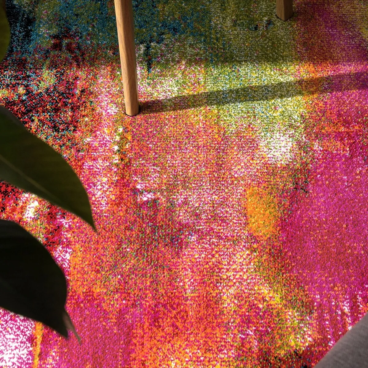 Colorful Area Rug with Artful Design Multicolor Pattern