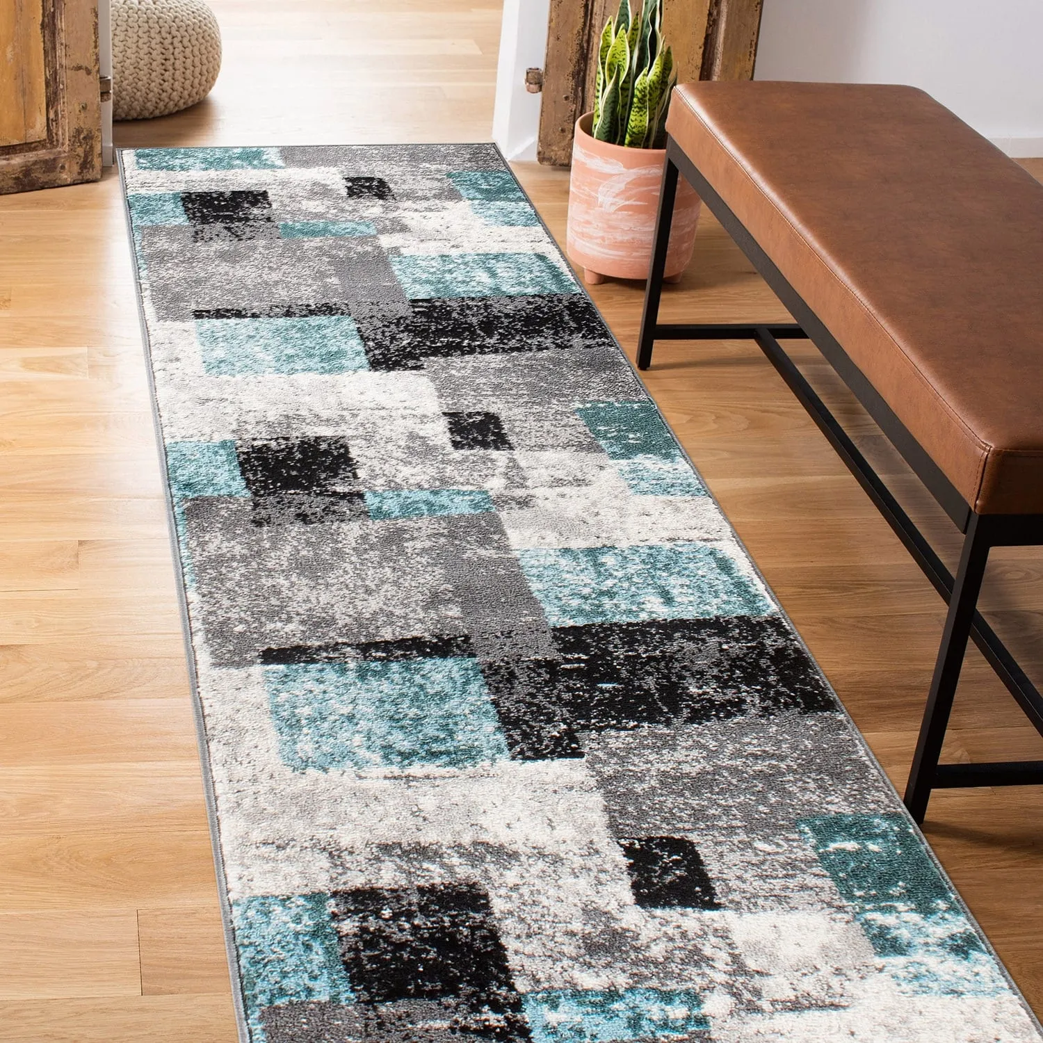 Contemporary Abstract Boxes Area Rug