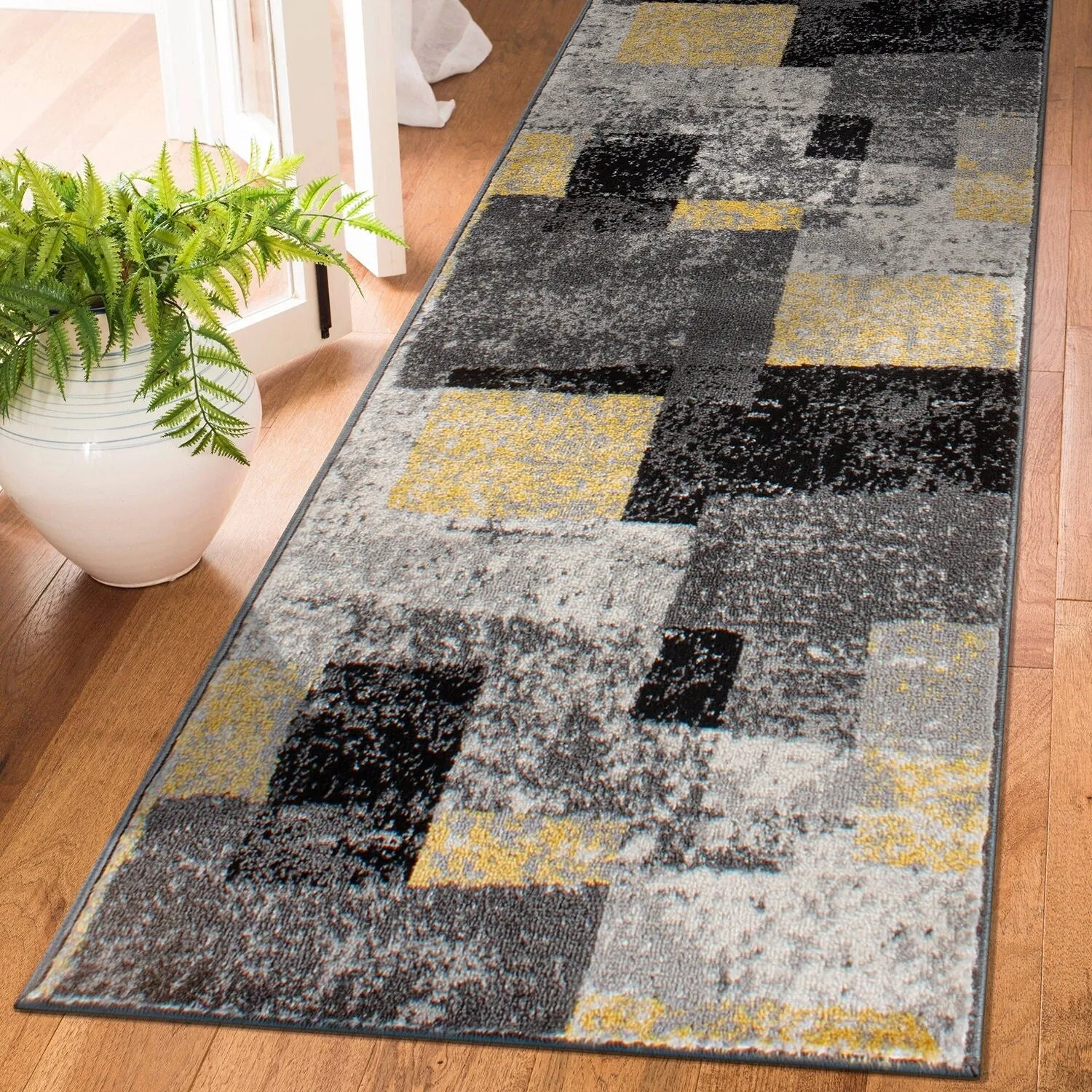 Contemporary Abstract Boxes Area Rug