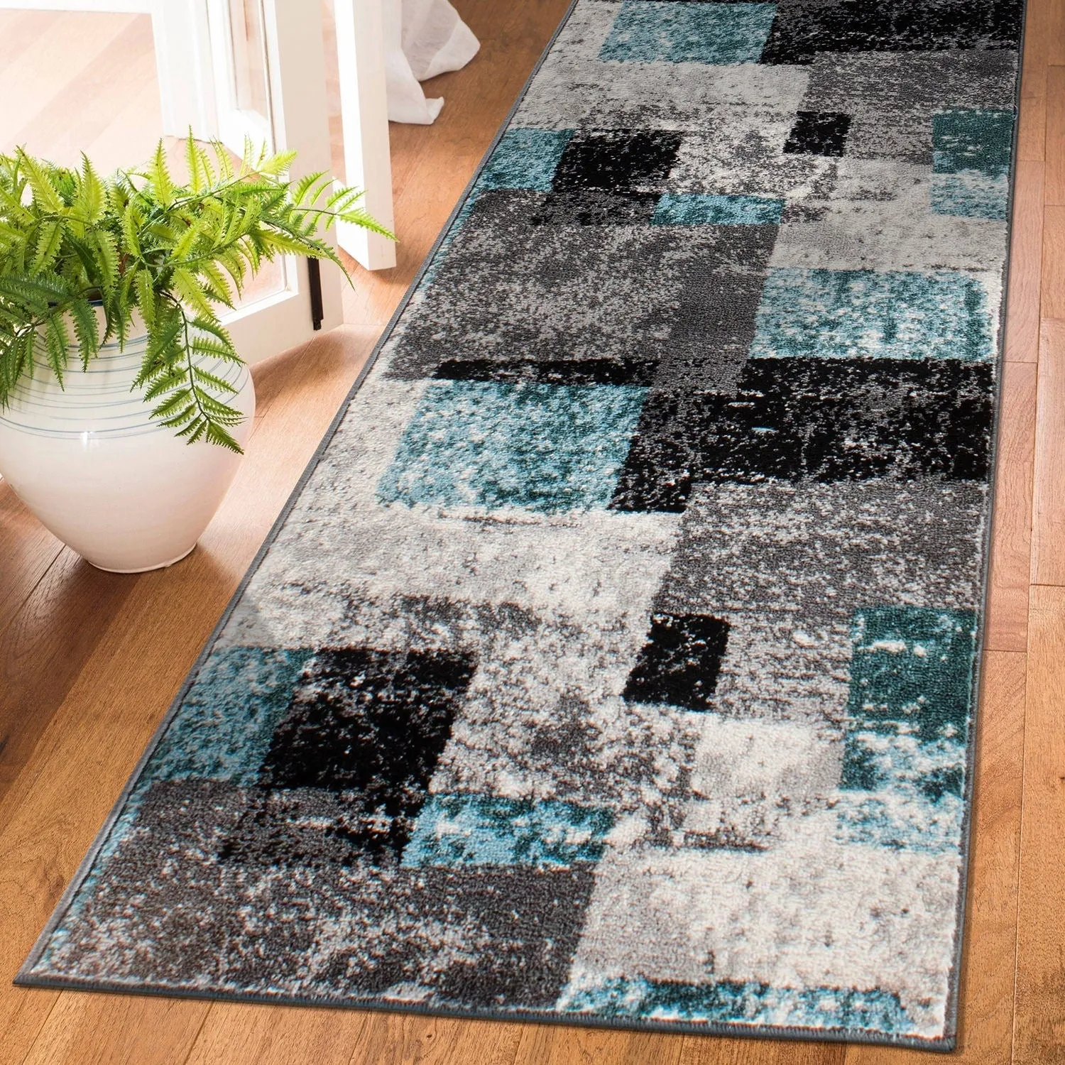 Contemporary Abstract Boxes Area Rug
