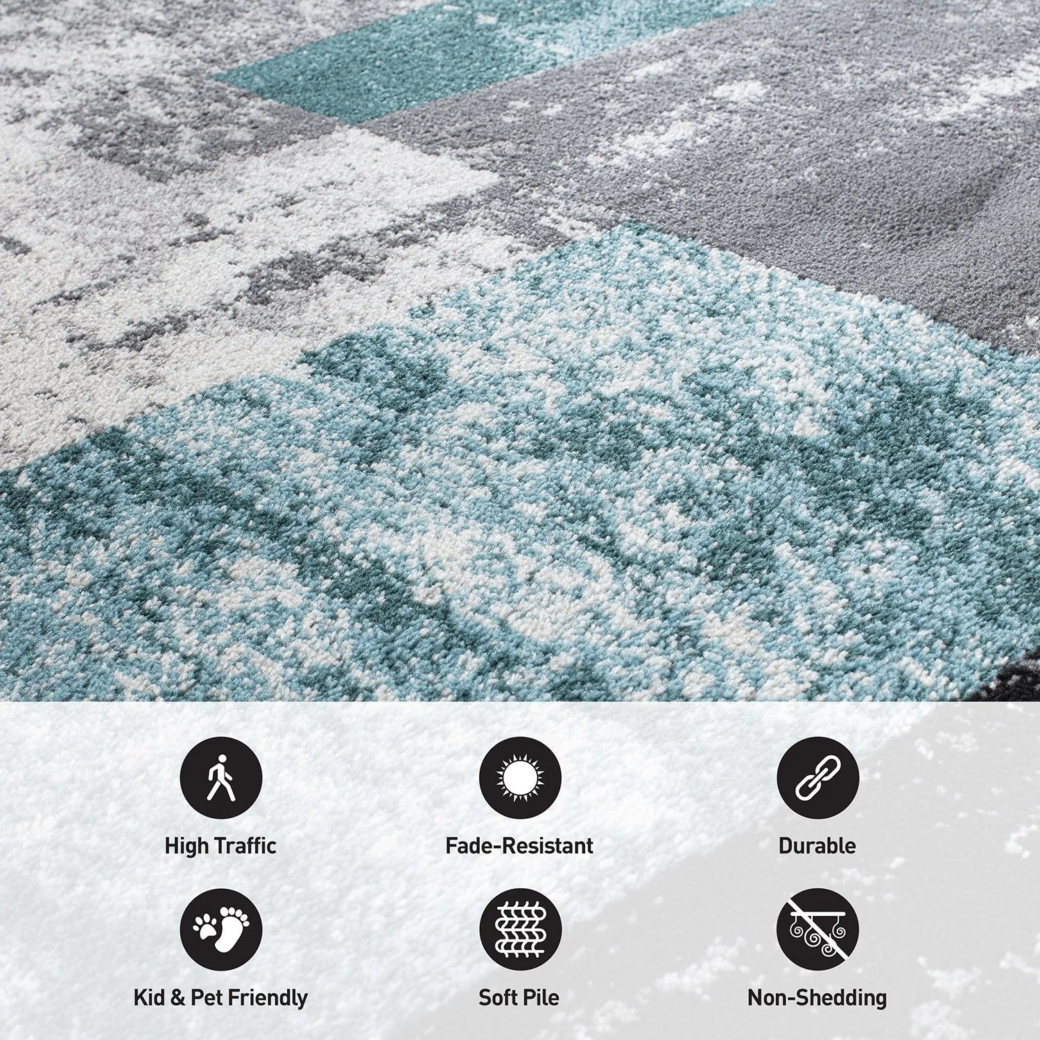 Contemporary Abstract Boxes Area Rug