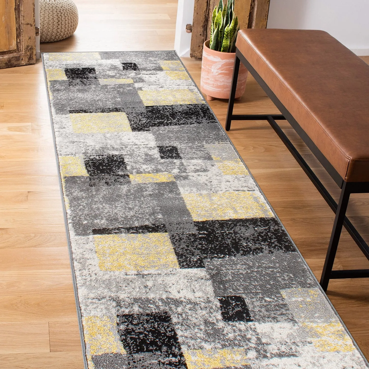 Contemporary Abstract Boxes Area Rug
