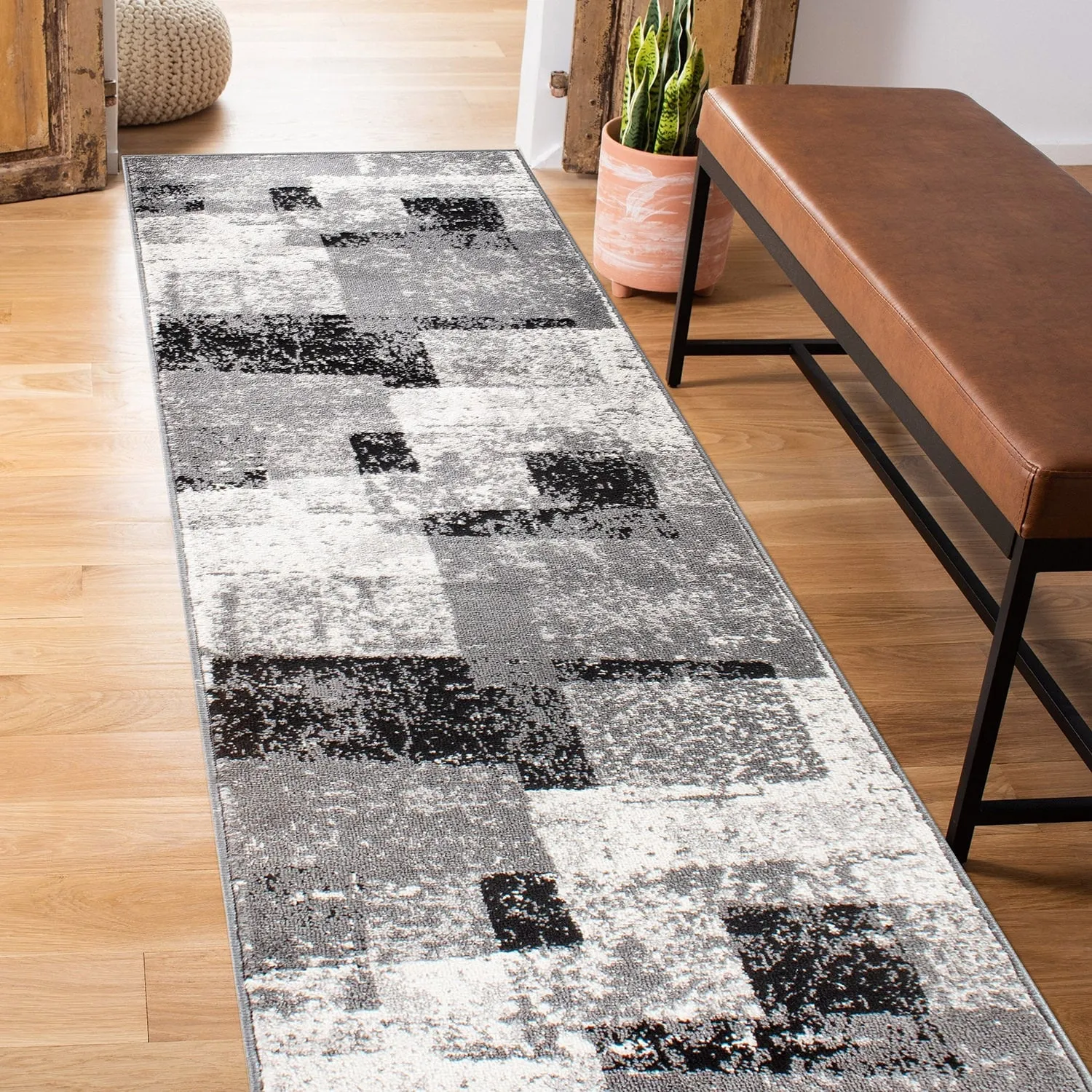 Contemporary Abstract Boxes Area Rug
