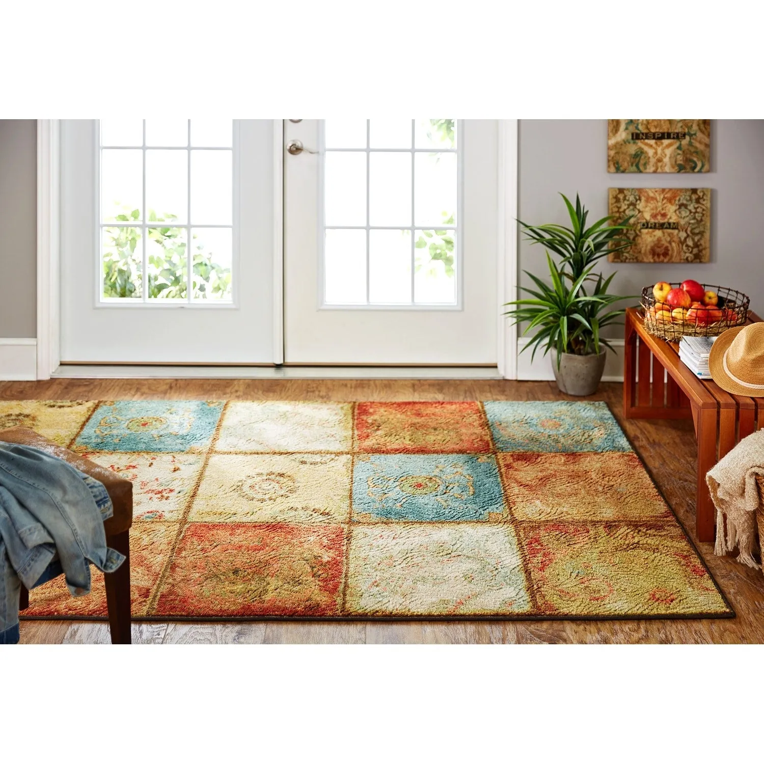 Copper Grove Bienville Rustic Floral Patchwork Tile Area Rug
