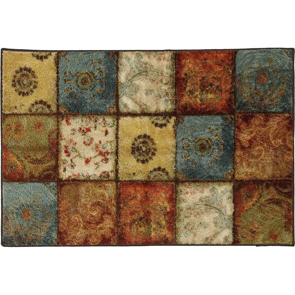 Copper Grove Bienville Rustic Floral Patchwork Tile Area Rug