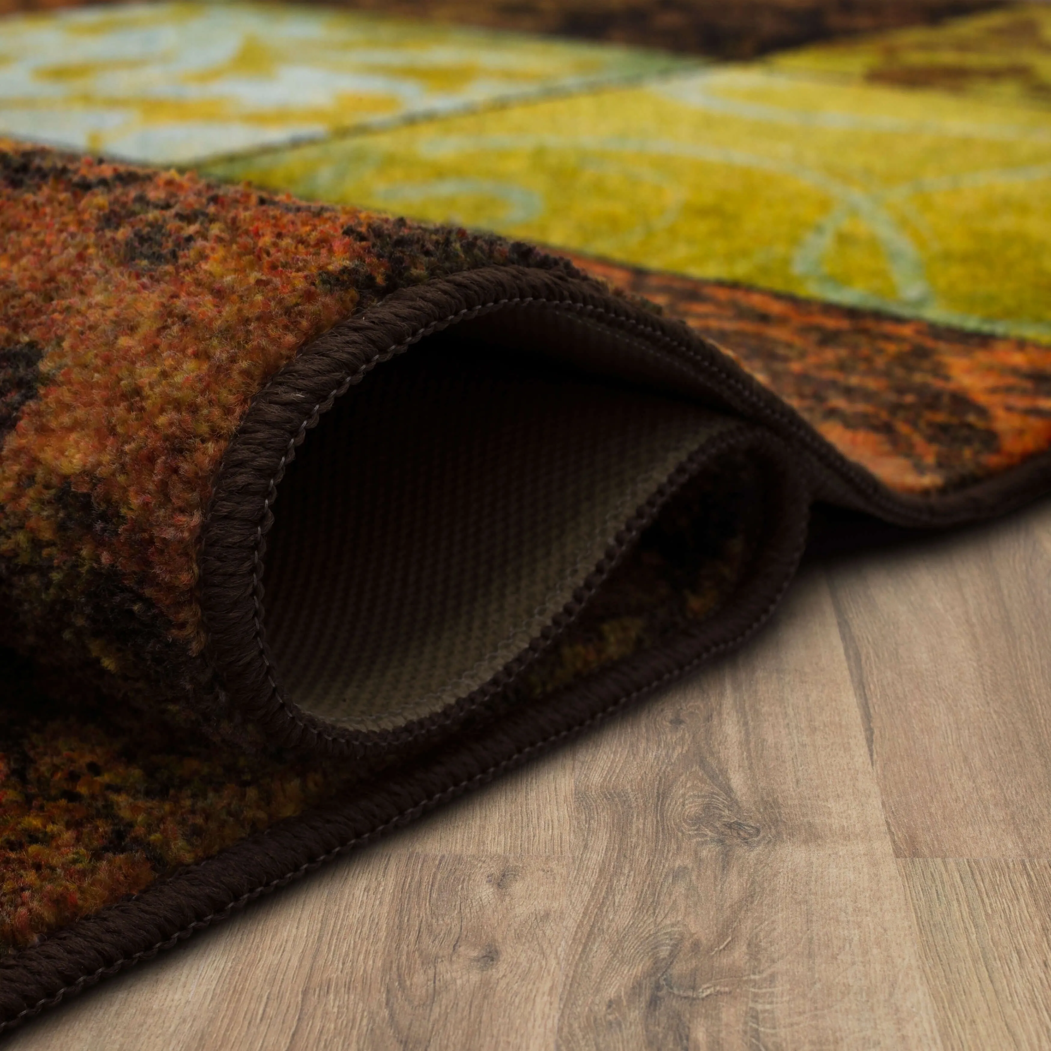 Copper Grove Bienville Rustic Floral Patchwork Tile Area Rug