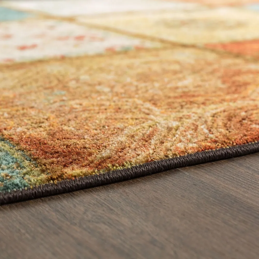 Copper Grove Bienville Rustic Floral Patchwork Tile Area Rug