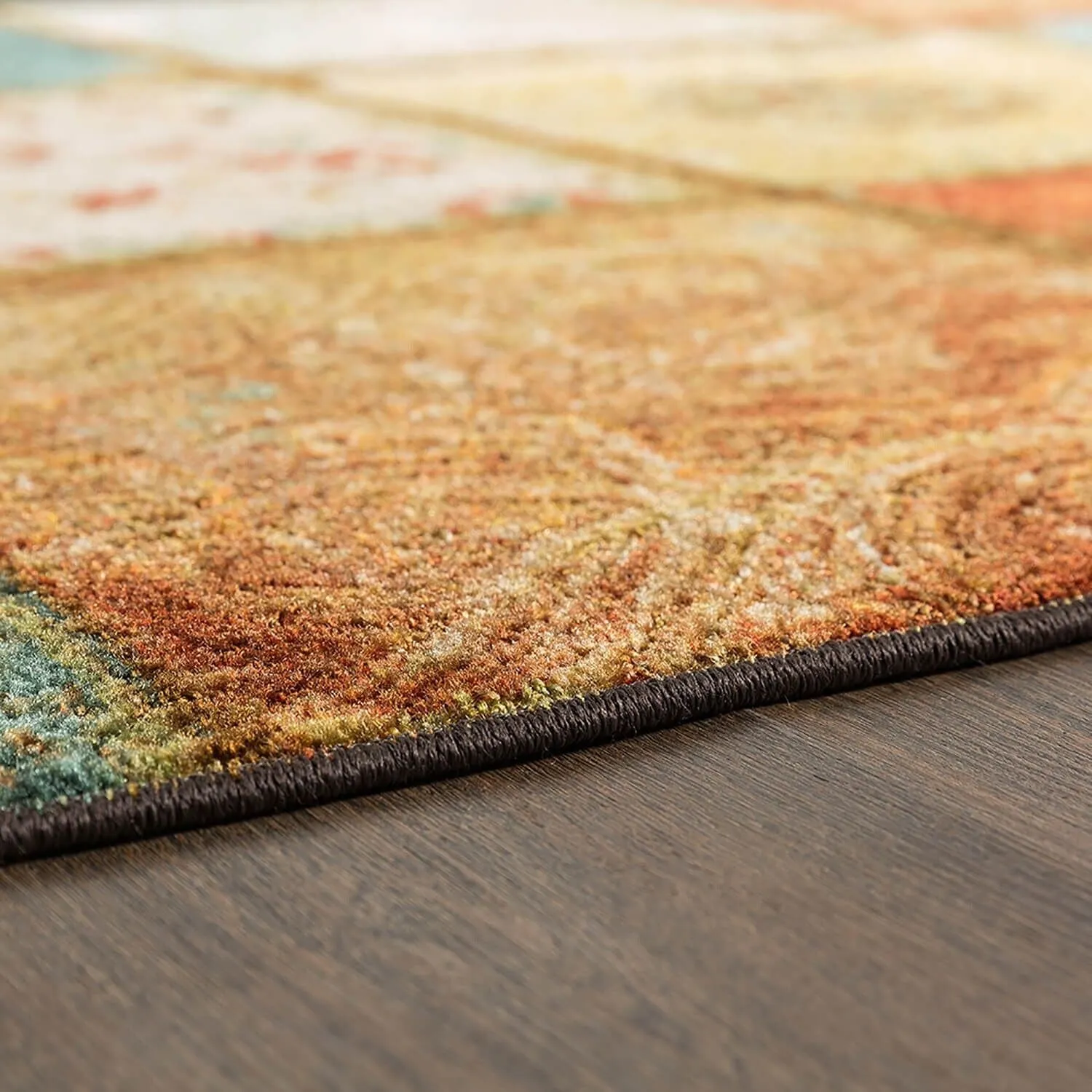 Copper Grove Bienville Rustic Floral Patchwork Tile Area Rug