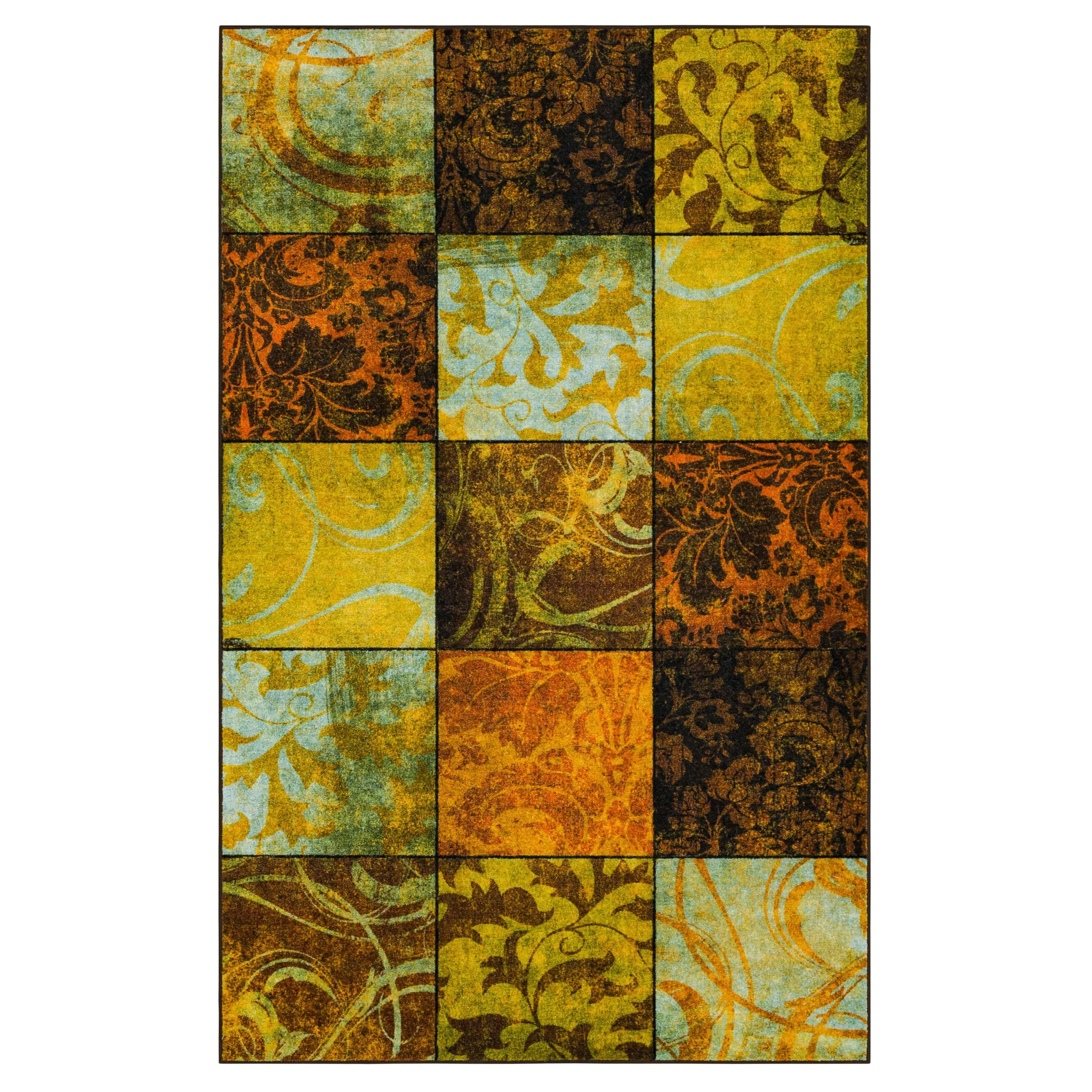 Copper Grove Bienville Rustic Floral Patchwork Tile Area Rug