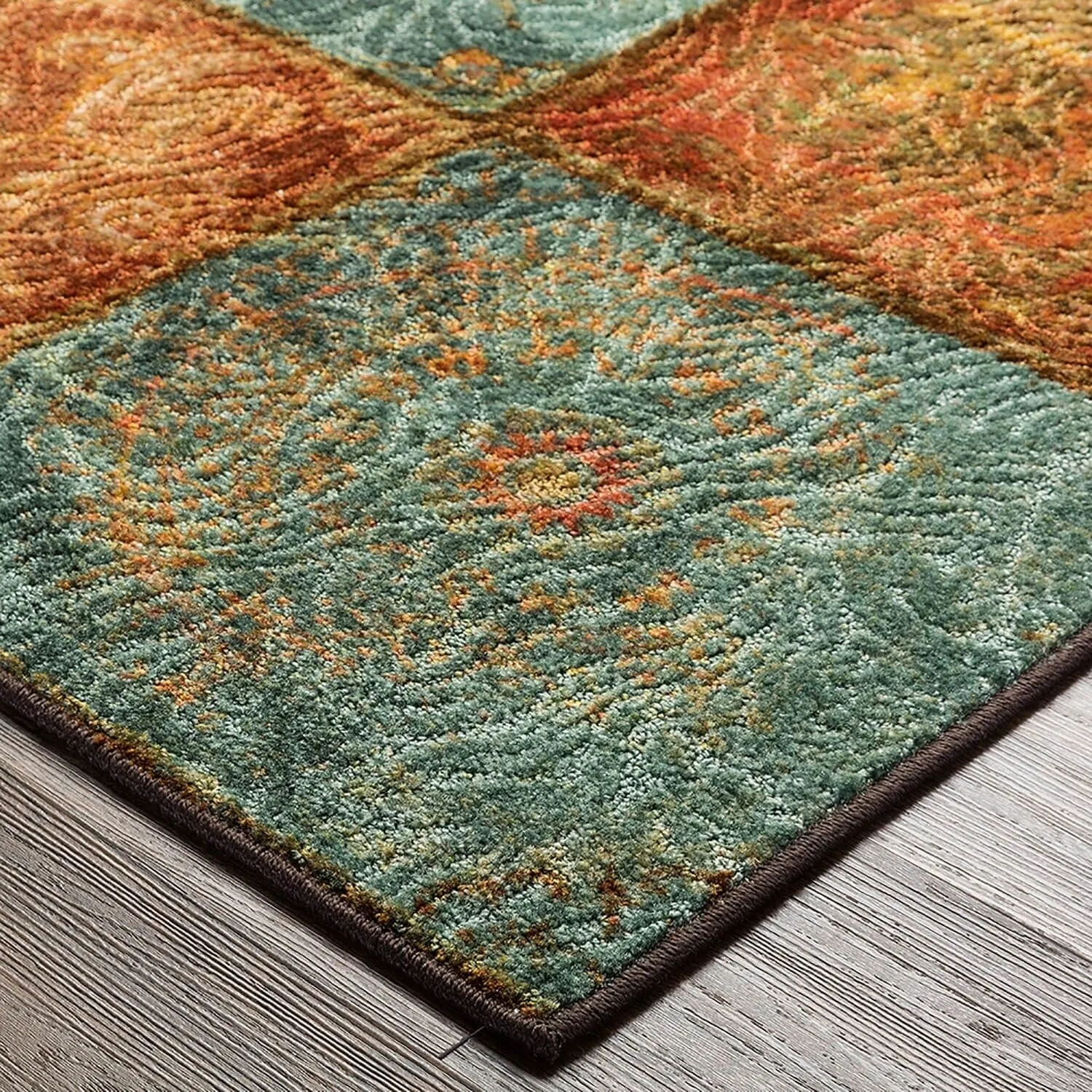 Copper Grove Bienville Rustic Floral Patchwork Tile Area Rug
